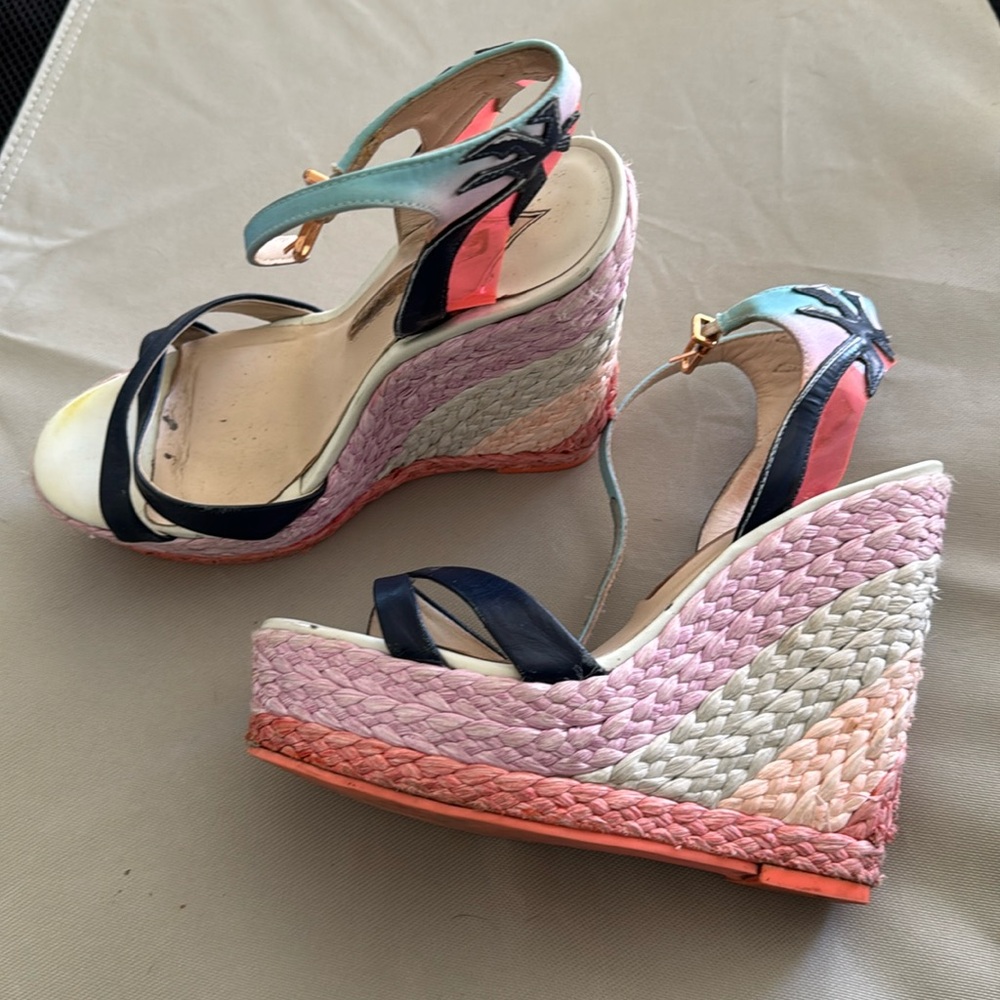 Sophia Webster palm tree rainbow espadrille wedges